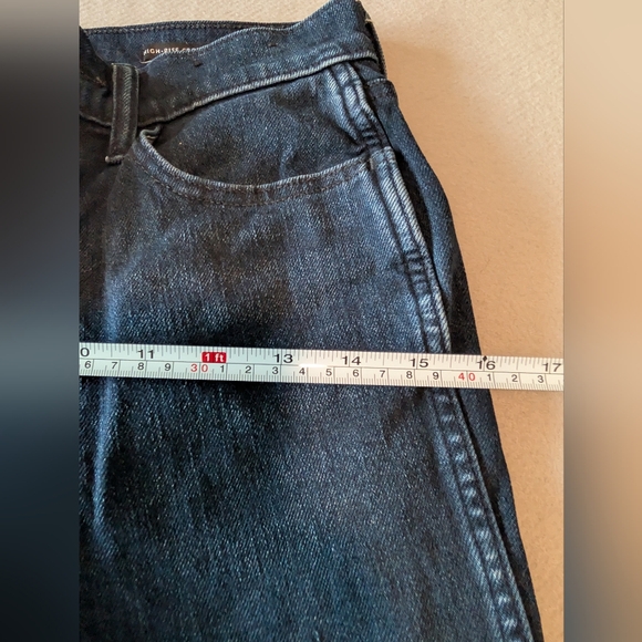 Banana Republic Premium Denim High-Rise Crop Boot Cut Jeans Dark Wash Sz 26 - Picture 9 of 10